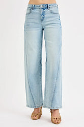 Mid Rise Fit Barrel Jeans With Plus Size Risen
